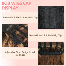 Kurope brown honey blonde wig 14 inch length for everyday wear