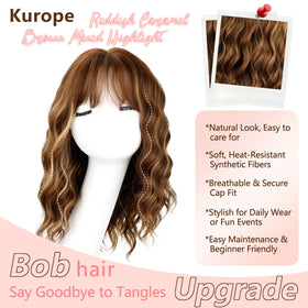 Kurope brown honey blonde wig suitable for daily wear
