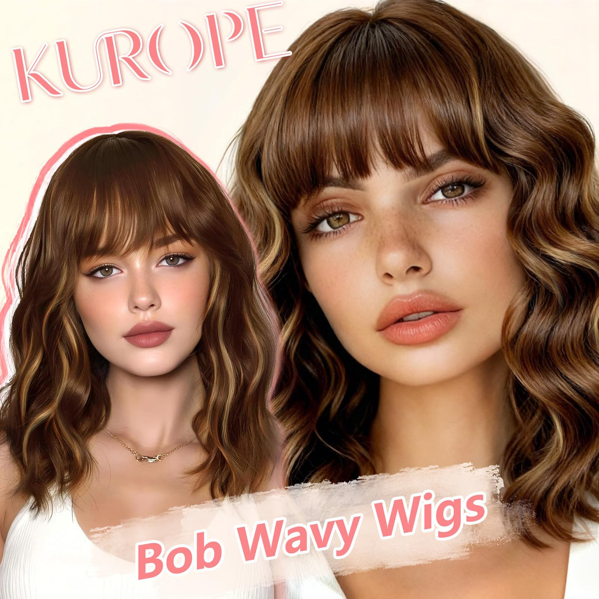 Kurope brown honey blonde wig quick shake and wear styling