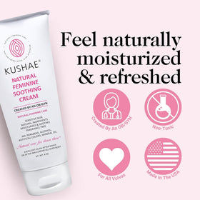 Kushae fragrance-free formula label visible for sensitive skin users