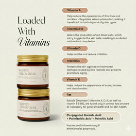 KUSHI Grass-Fed Beef Tallow ingredients image emphasizes simple, pure formula.