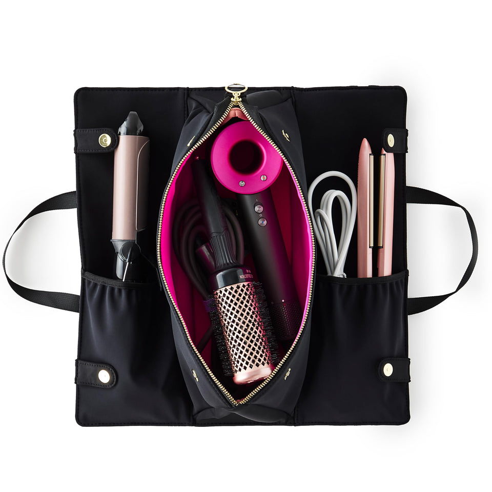KUSSHI Hair Tools Bag in neoprene material protecting tools during travel.