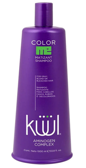 KUUL Matizant Shampoo purple bottle highlights color tone and nourishes hair.