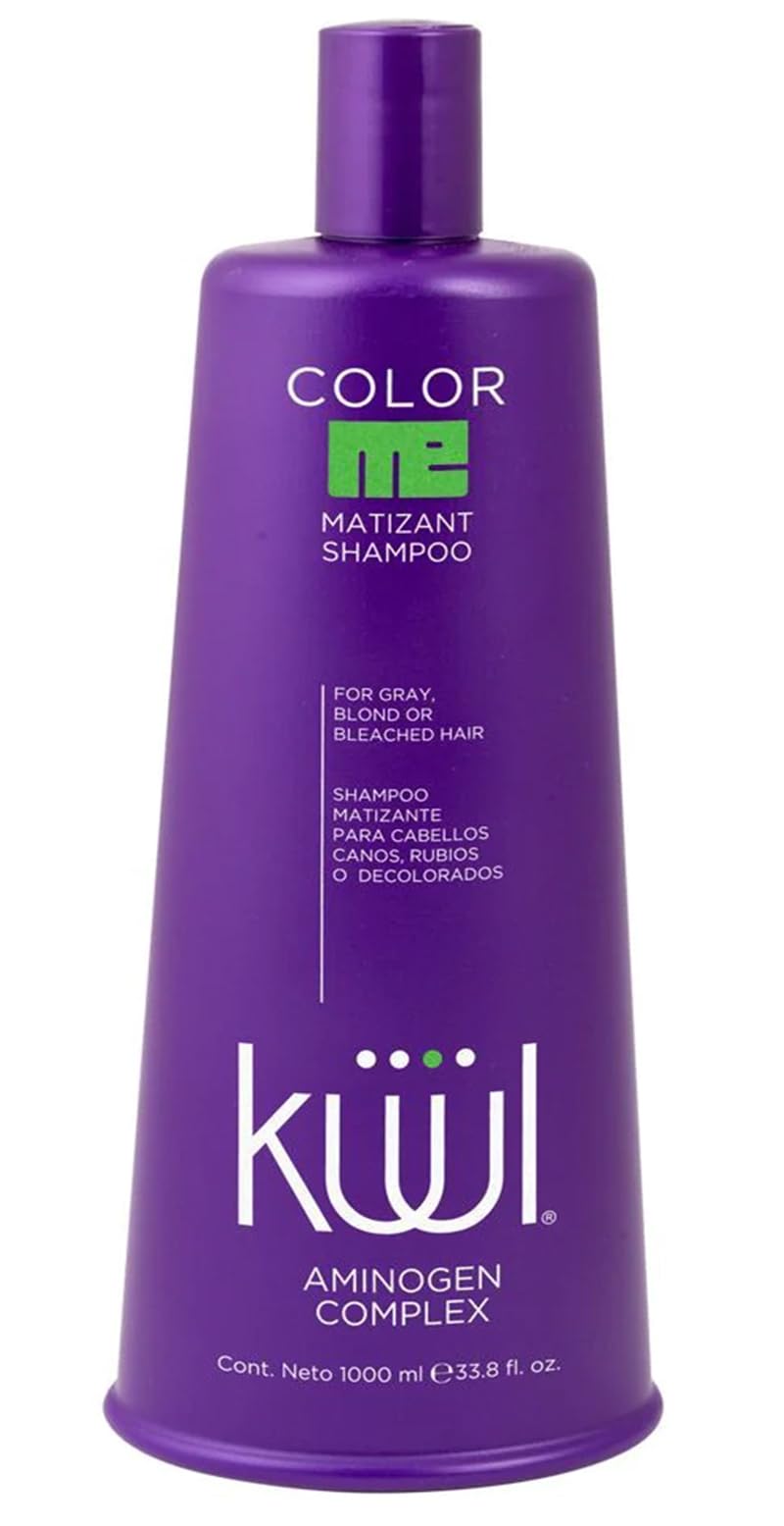 KUUL Matizant Shampoo purple bottle highlights color tone and nourishes hair.