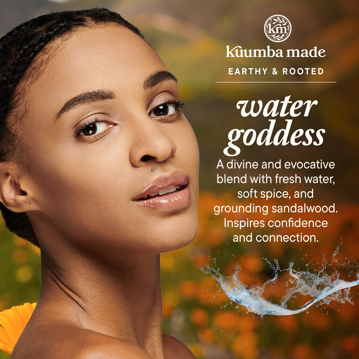 Kuumba Made Water Goddess oil drop close-up highlights concentrated scent.