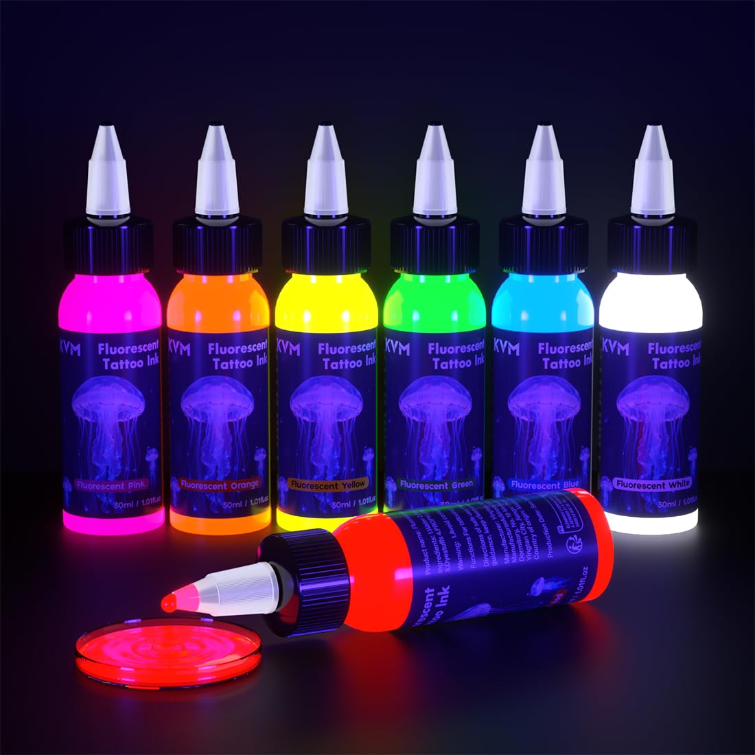 KVM fade-resistant neon color maintains brightness across wear and moisture.