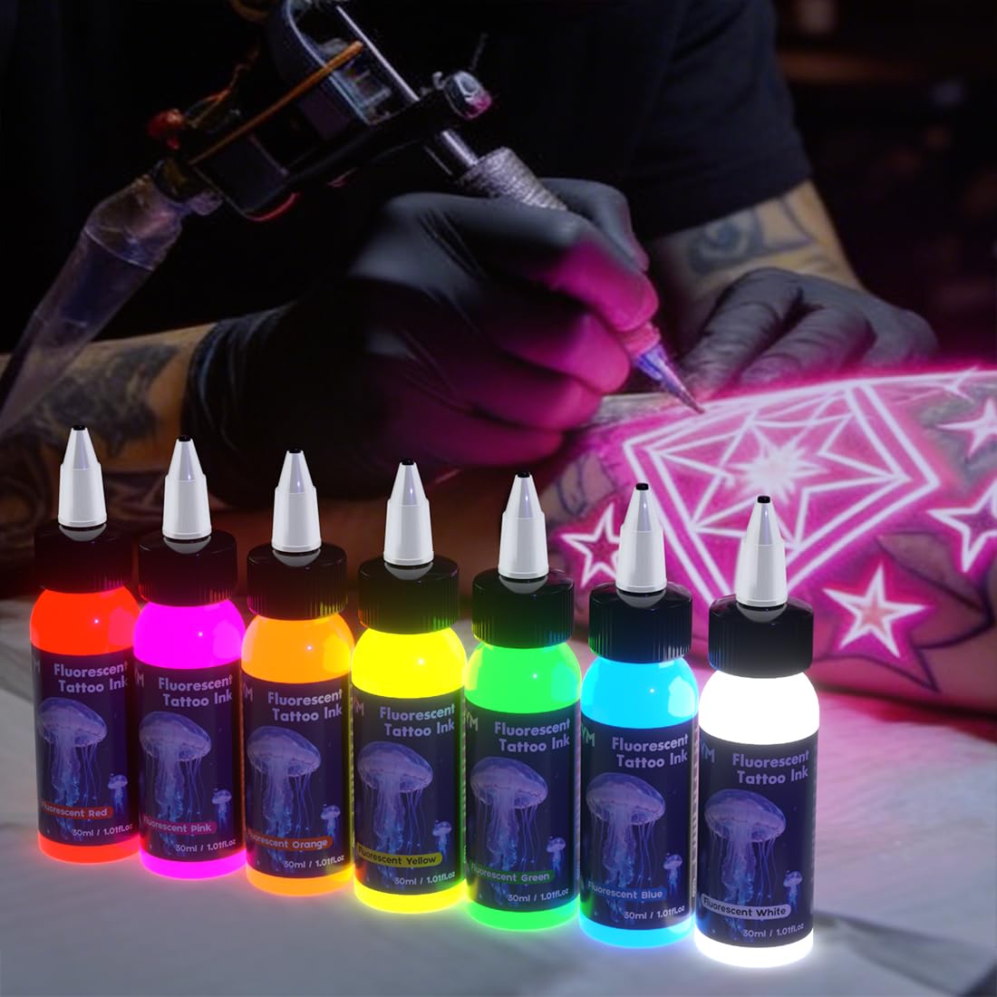 KVM 7-color set suits practice, temporary art, nail design, and festival makeup.