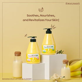 Kwailnara Banana Milk Body Lotion bottle delivering deep hydration.