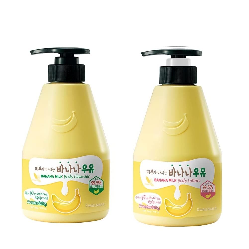 Kwailnara Banana Milk Body Wash bottle for soft skin cleansing.