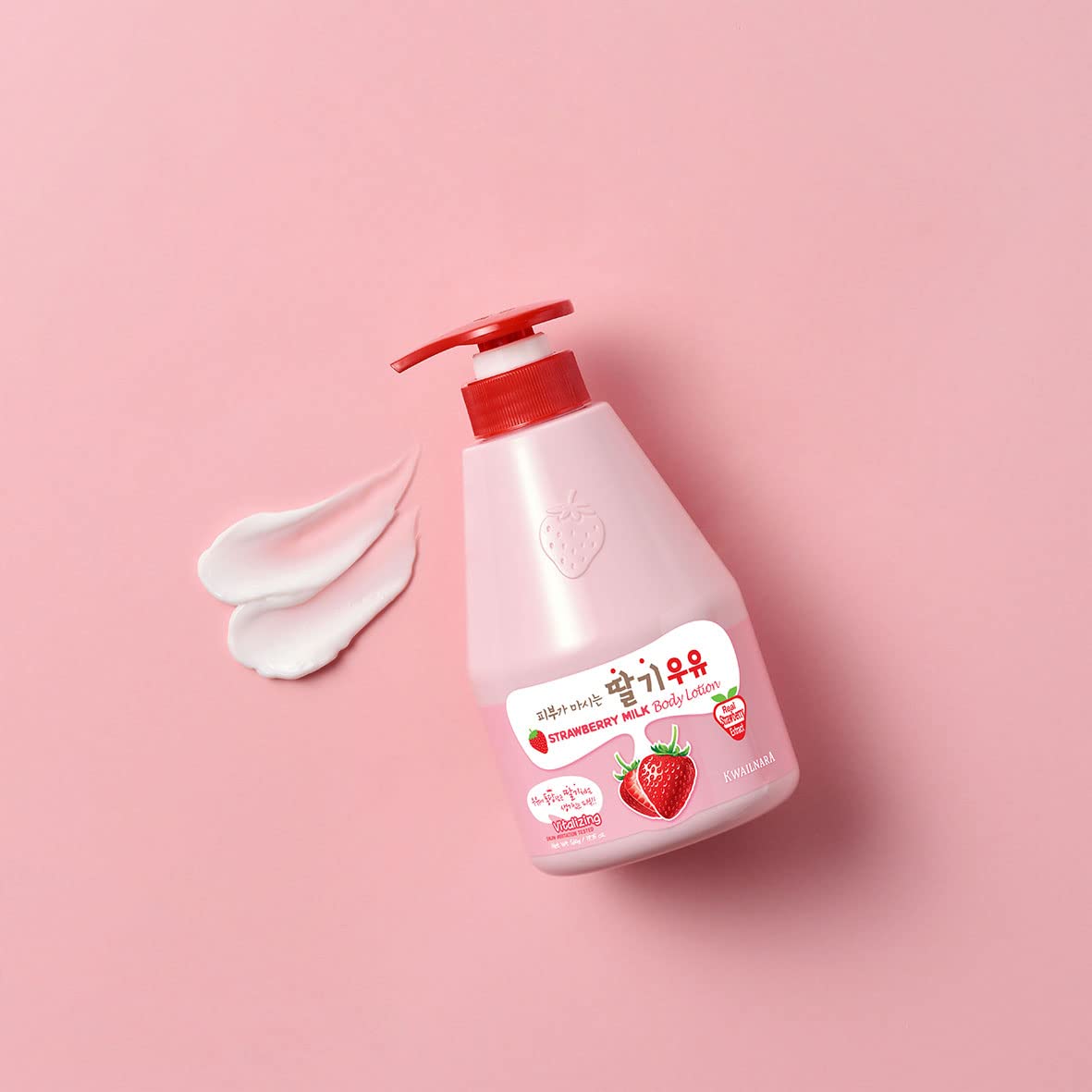 Kwailnara Strawberry Milk duo on bathroom shelf, ready for daily routine.