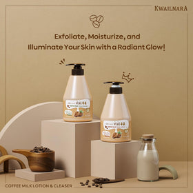 Kwailnara Coffee Milk Body Lotion pump delivers quick absorption for busy mornings