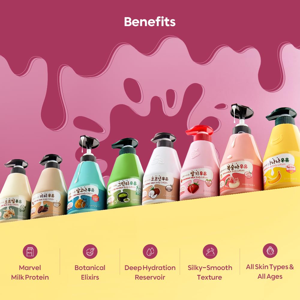 Kwailnara Coffee Milk Body Lotion texture appears silky and light on skin
