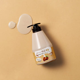 Kwailnara Coffee Milk Body Wash front bottle shows clean, cruelty-free packaging