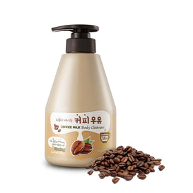 Kwailnara Coffee Milk Body Wash pours to create creamy lather for a refreshing cleanse