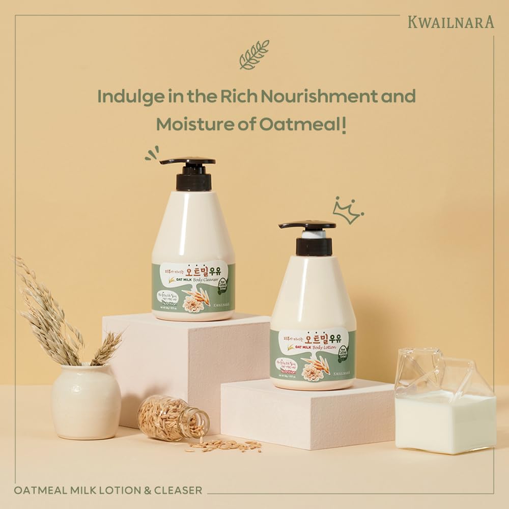 Kwailnara Oat Milk Body Lotion texture shows lightweight, non-greasy finish