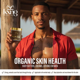 KXNG Cosmetics body butter on forearm showing non-greasy finish.