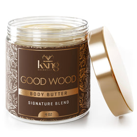 KXNG Cosmetics Organic Shea Body Butter jar for rich hydration.