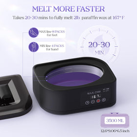 KXOPALYSS paraffin wax bath with 3500 ml capacity supports thorough hand and foot treatments.