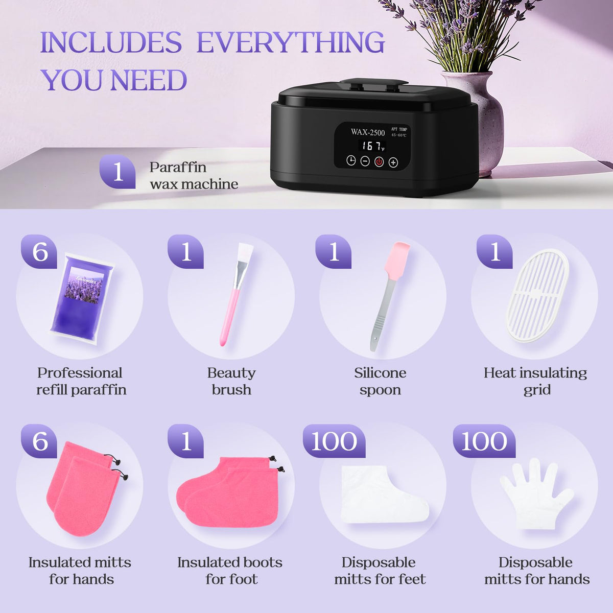 KXOPALYSS all-in-one kit with wax refills and tools supports at-home spa use.