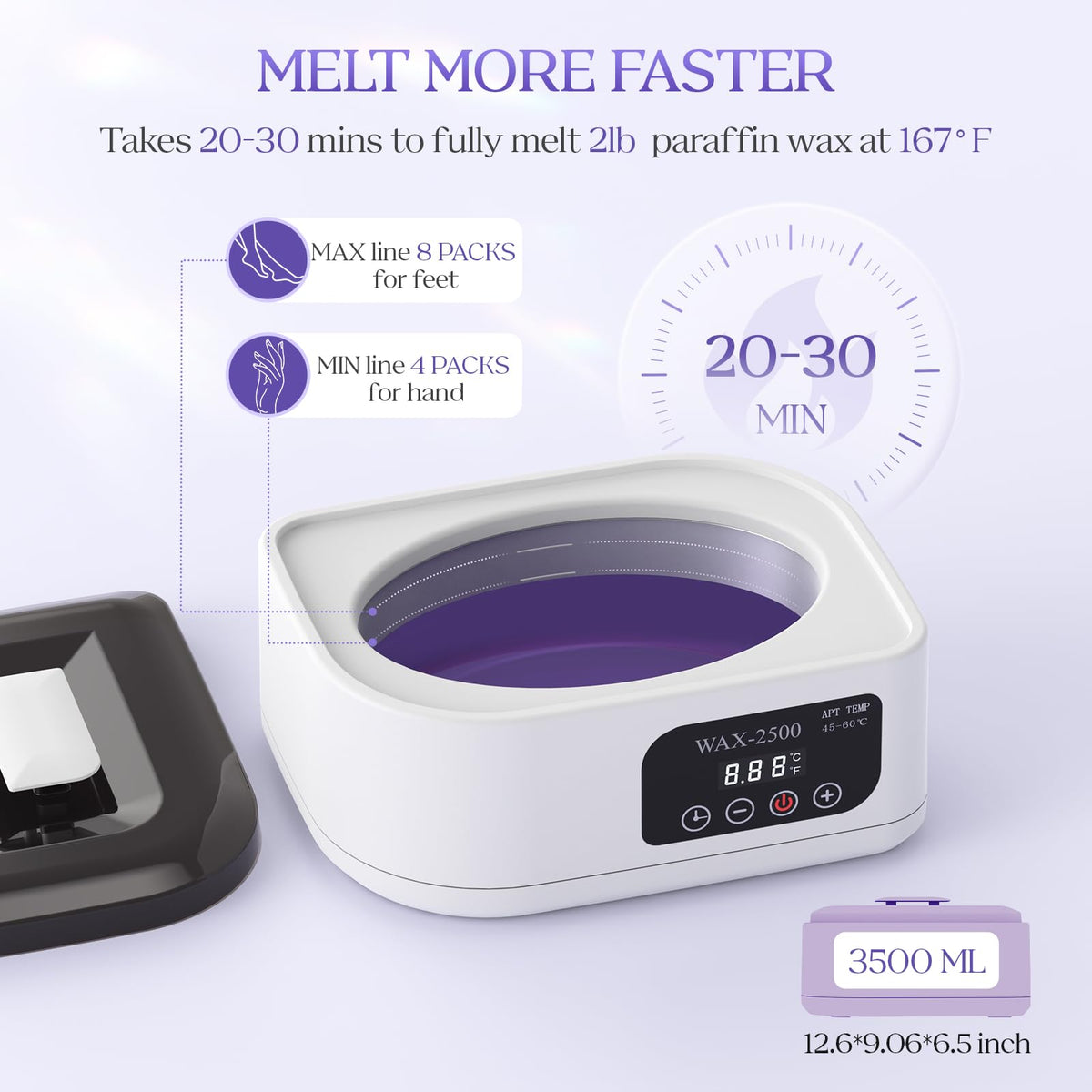 Paraffin wax warmer with digital timer for precise session length by KXOPALYSS