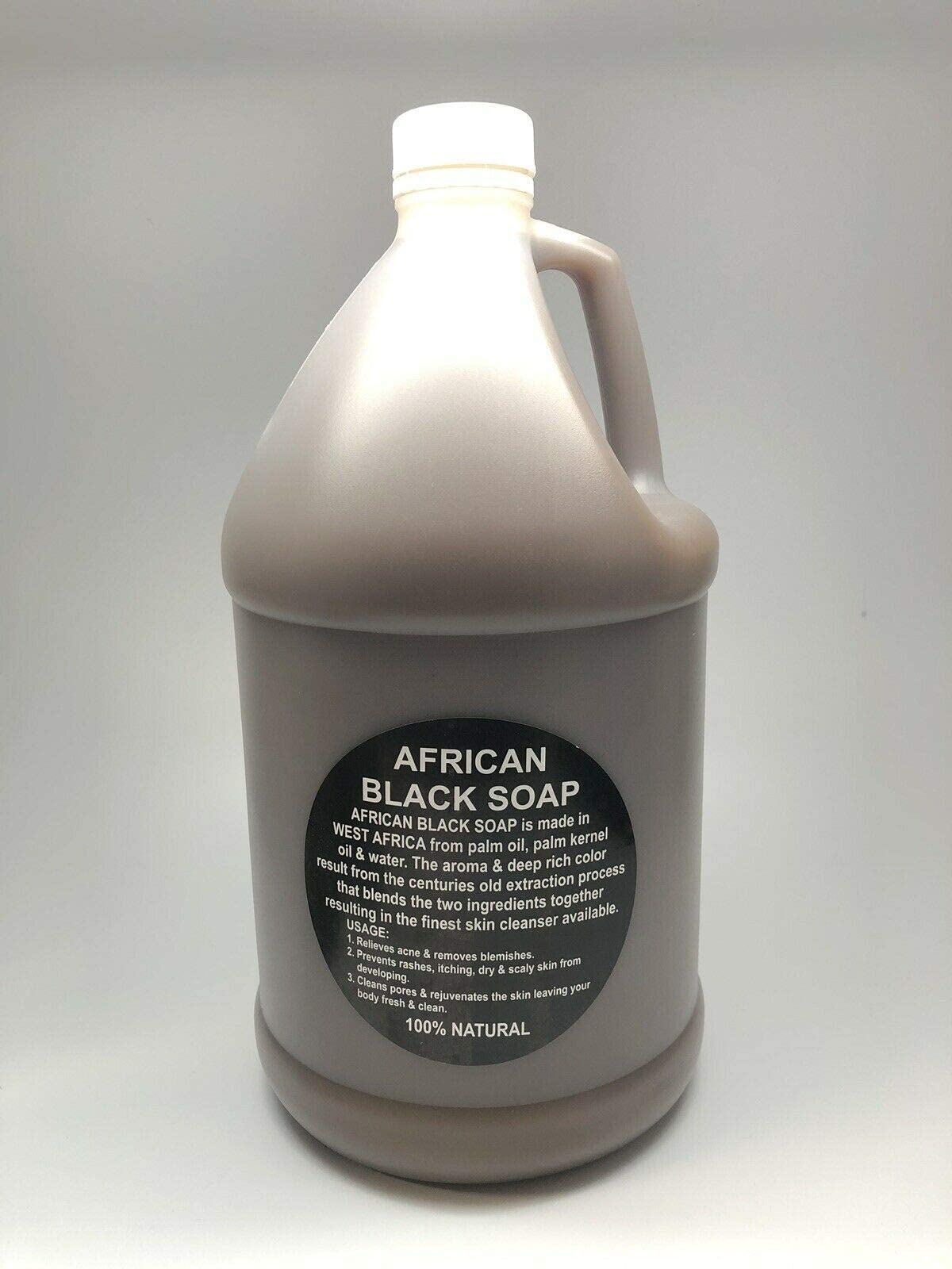Kyabo African Black Soap liquid pour demonstrates versatile use as body wash and facial cleanser