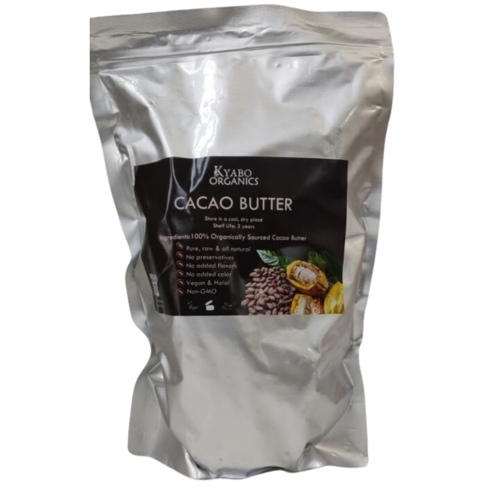 Kyabo Cocoa Butter 3 lb packaging for organic skin care use.