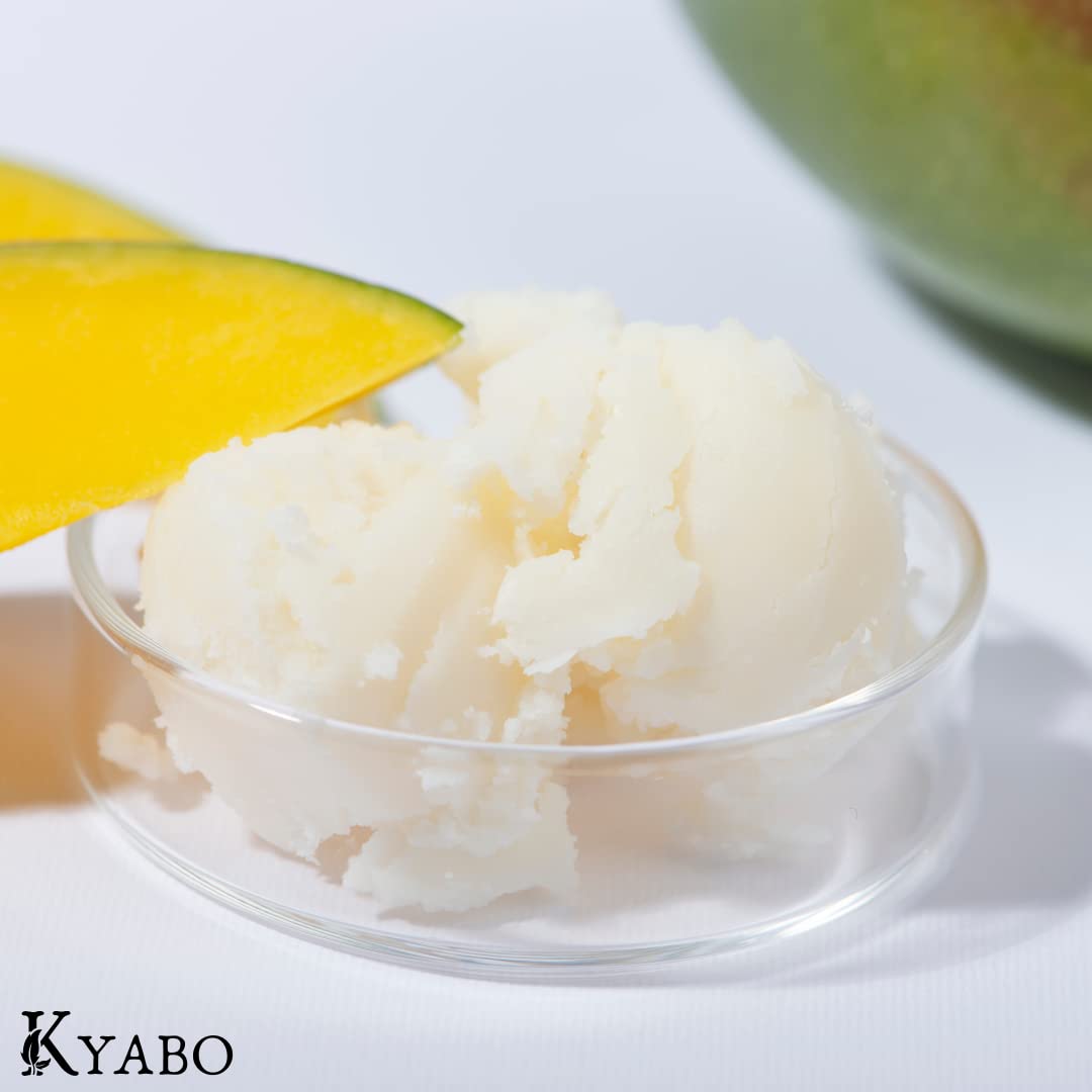 Kyabo Mango Butter applied to skin demonstrates soothing hydration.