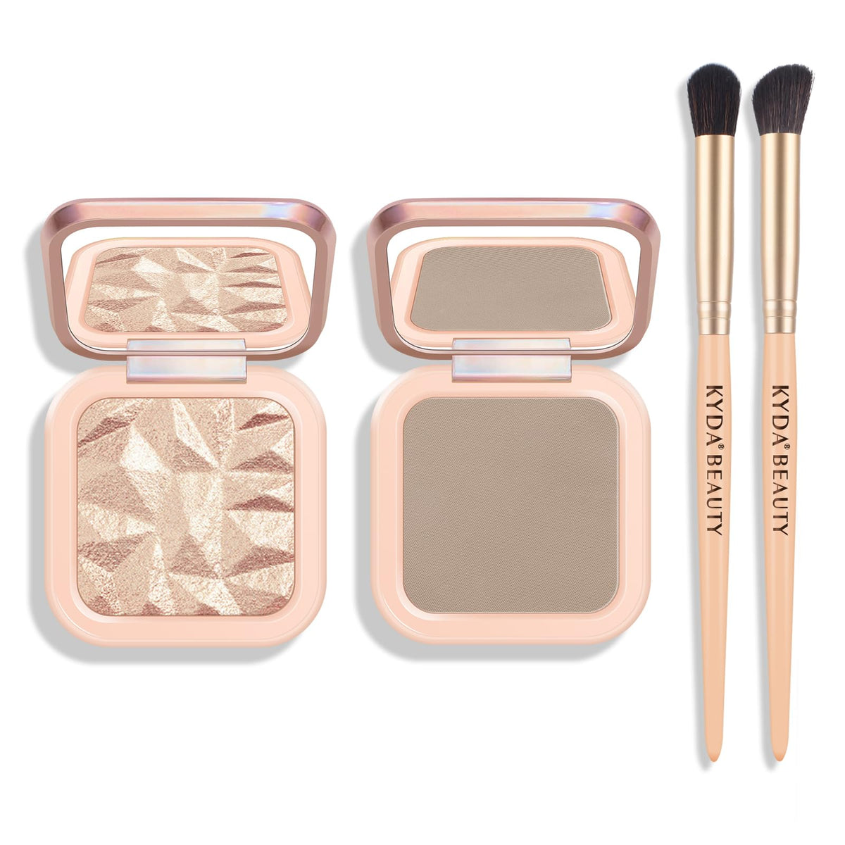 KYDA baked highlighter palette champagne glow highlights cheekbones with natural radiance