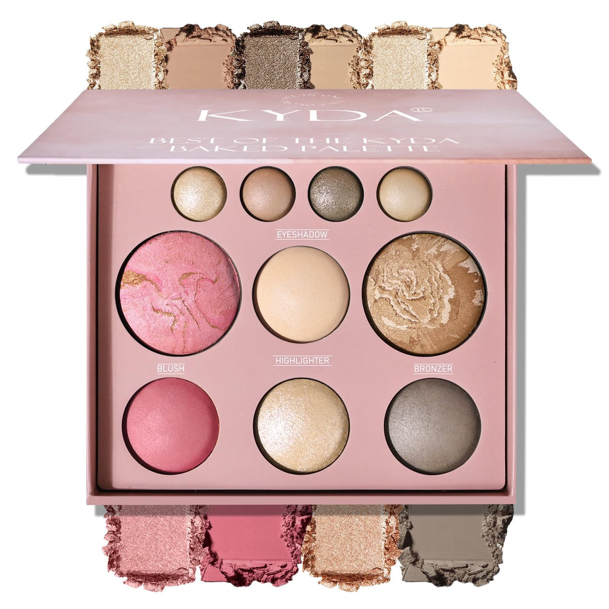 KYDA Best Of The Baked Palette front view in a compact for daily use
