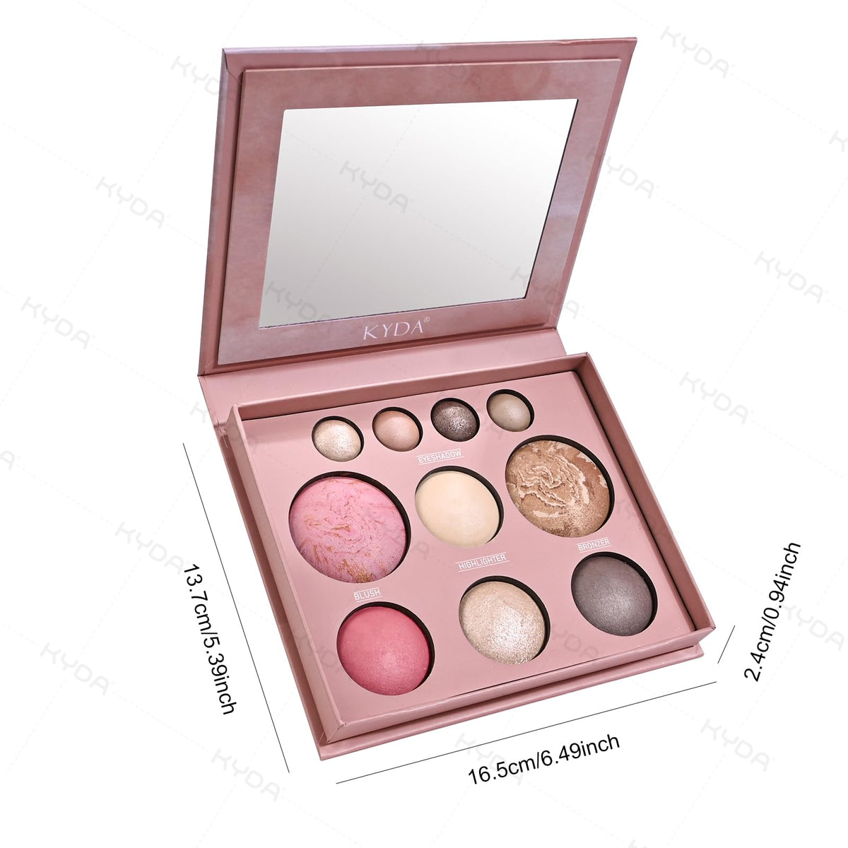 KYDA Best Of The Baked Palette swatches closeup showing texture and pigment