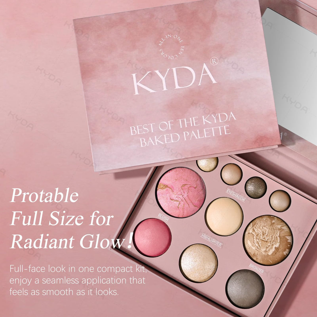 KYDA Best Of The Baked Palette travel-case ready for on-the-go touch ups