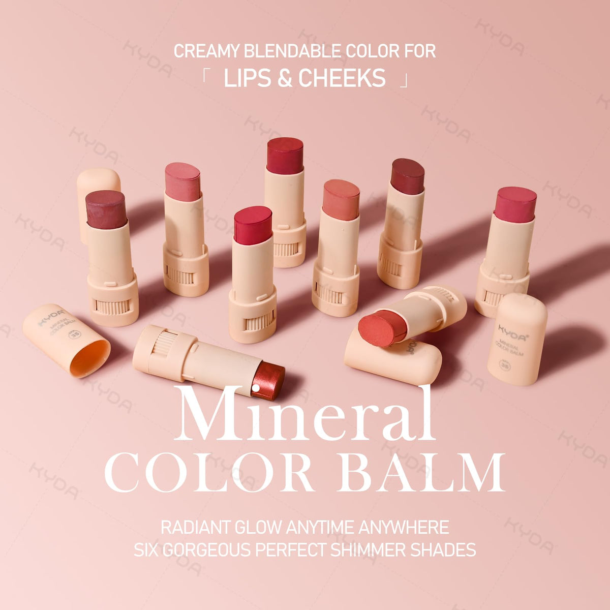 Cheek blending with fingertips to achieve natural glow