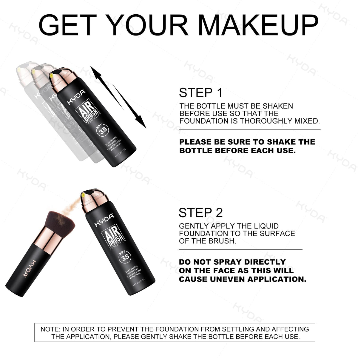 KYDA packaging closeup displays a clean, skin-friendly formula.