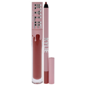 KYLIE Lip Kit Liquid Angel swatch on skin shows rich pigment and matte finish.
