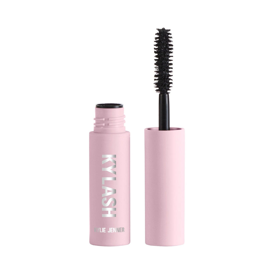 KYLIE Mini Kylash Mascara tube shown, sleek packaging for bold, lifted lashes.