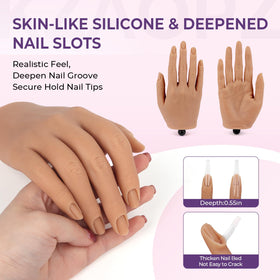 KZAOPZ 240 nail tips included for realistic practice with acrylics.