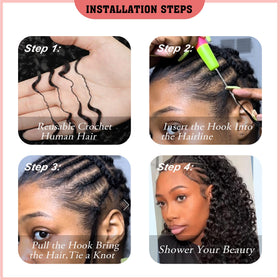 60g/50 strands pack of KZZIZ crochet hair for medium fullness