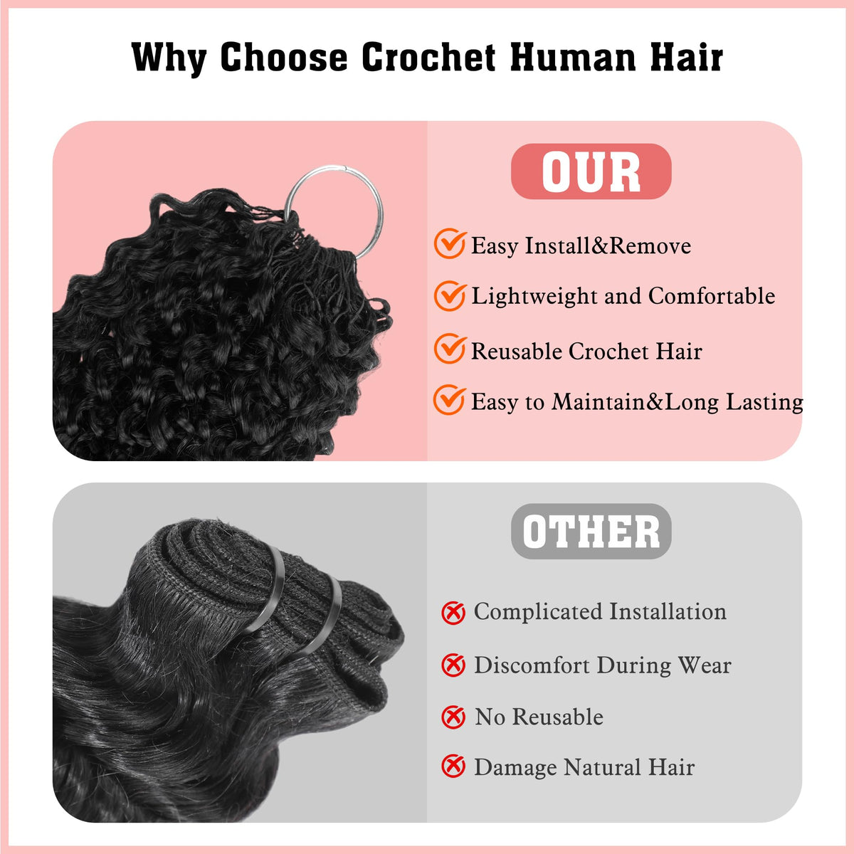 Length options from 14 to 22 inches for customizable looks