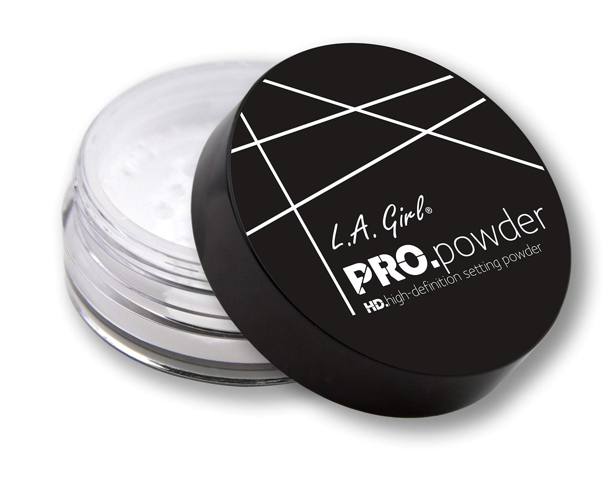 L.A. Girl Pro Powder translucent setting powder in bottle for a matte, lasting finish.