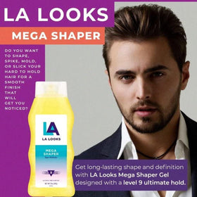 L.A. Looks Gel #9 Mega Mega Hold glossy finish boosts defined looks