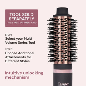 L'ANGE HAIR 60mm oval barrel attachment for balanced volume and even heat distribution.