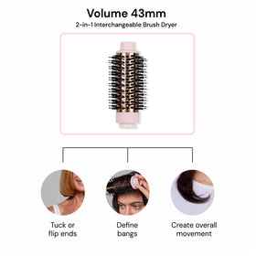 L'ANGE HAIR 65mm teardrop barrel attachment for shaping and lift with a light feel.