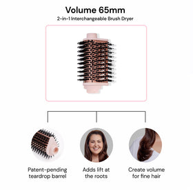 L'ANGE HAIR Multi-Volume Dryer Brush 43mm round for precise polishing and grip.