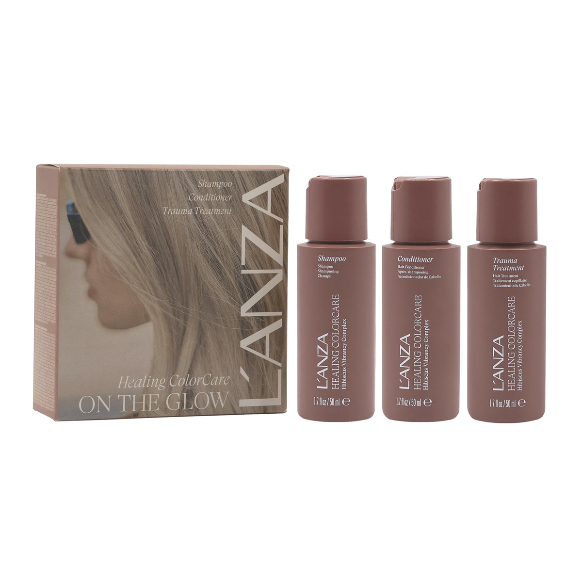 L’ANZA Healing ColorCare mini kit shampoo bottle preserves color while cleansing softly.