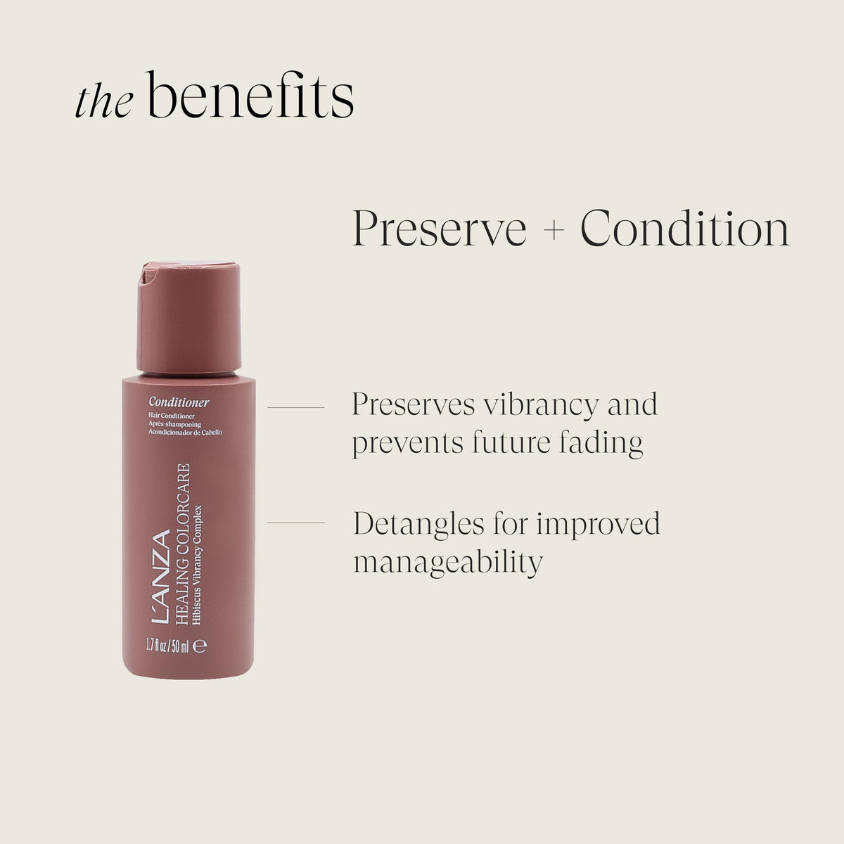 L’ANZA Trauma Treatment Leave-In bottle deep nourishes and protects color-treated hair.