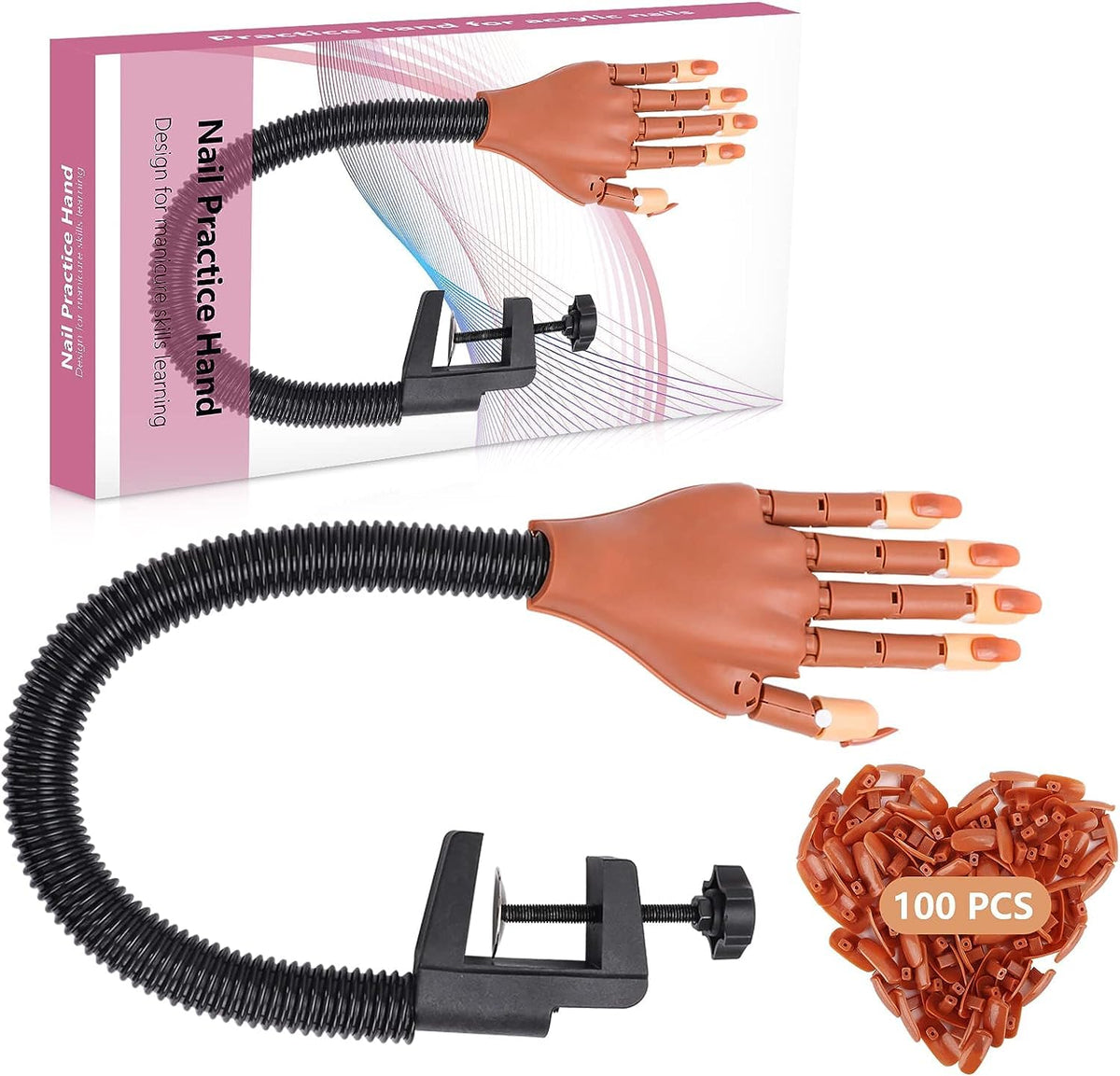 L-Bulice practice hand full view for acrylic nail training