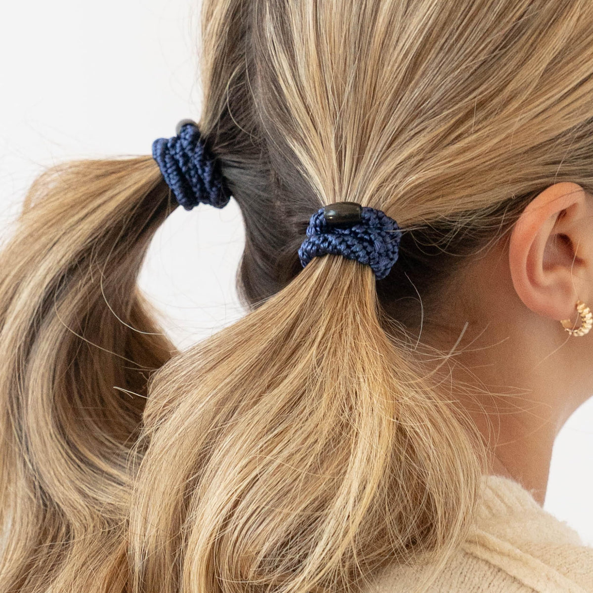 Close-up of braided polyester bands showing strong, secure hold.