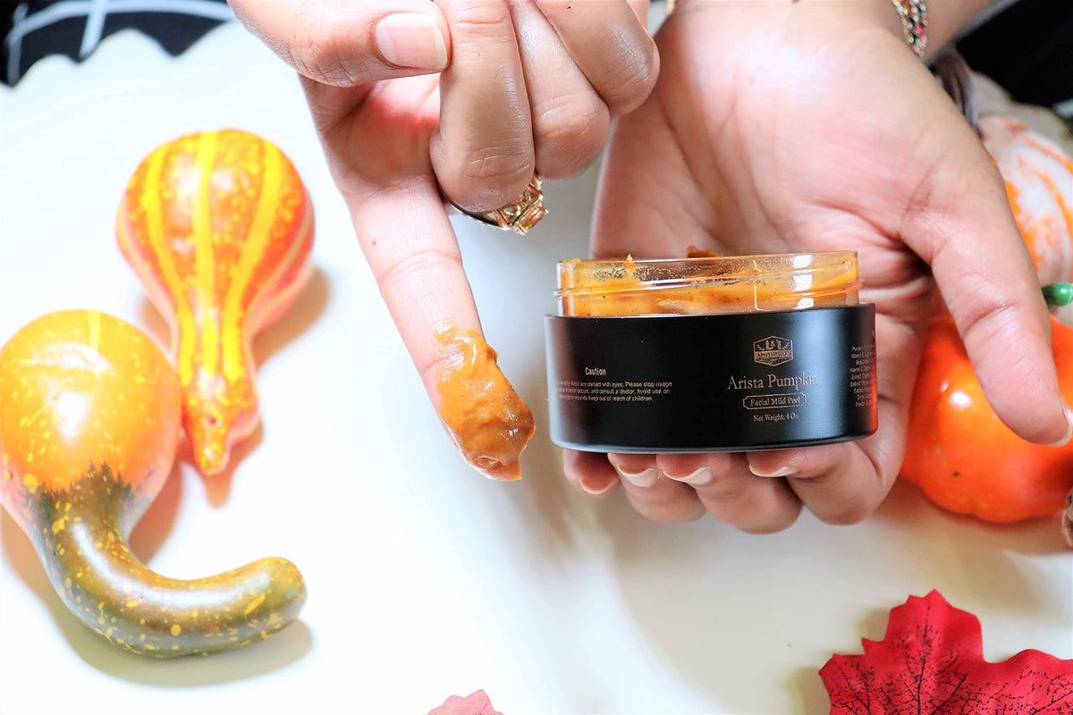 L&I Apothecary Arista Pumpkin Enzyme Mask texture closeup shows creamy formula