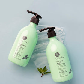 LUSETA Color-safe haircare illustration emphasizes protection for dyed hair.