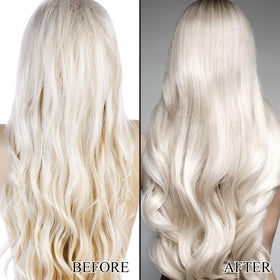 L LUSETA purple shampoo and conditioner set packaging shown for at-home tone correction